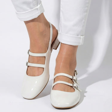Mary Jane Heels with Square Toe and Double Strap