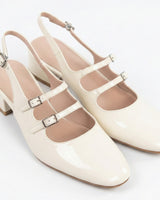 Mary Jane Heels with Square Toe and Double Strap