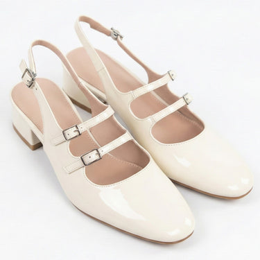 Mary Jane Heels with Square Toe and Double Strap