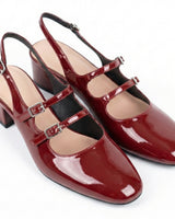 Mary Jane Heels with Square Toe and Double Strap