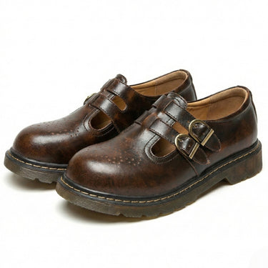 Mary Jane Shoes with Double Buckle Strap