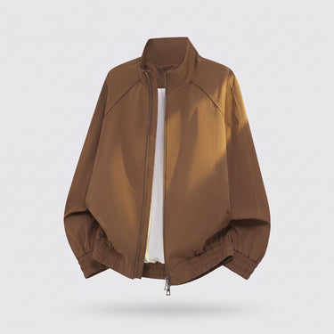 Men's bomber jacket side pocket detail close-up