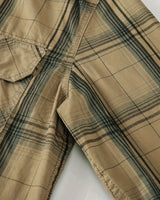 Back view of the men's brushed check shirt displaying the plaid pattern