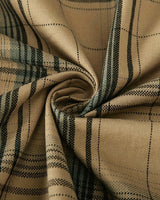 Side view of the men's plaid shirt showing the relaxed cut and hem