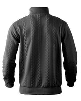 Men's Cable Knit Jumper With Quarter Zip And Mock Neck