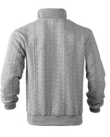 Quarter-zip fastening detail at the mock neck collar