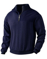 Three-quarter view showing the cable texture and zip detail