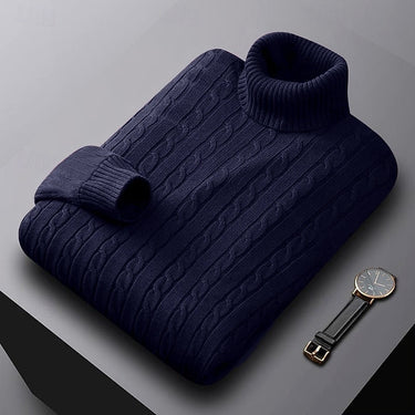 Close-up of ribbed turtleneck collar detail