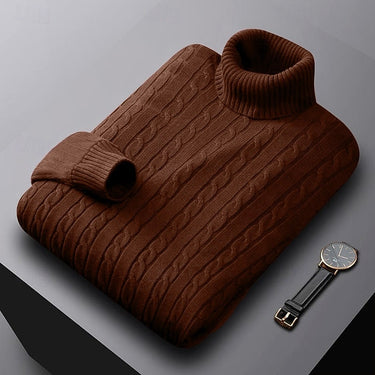 Detail shot of cable pattern at the chest and shoulder area