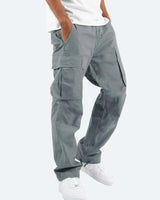 Side view showing cargo pocket placement and mid-rise waistband detail