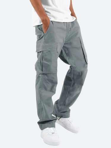 Side view showing cargo pocket placement and mid-rise waistband detail