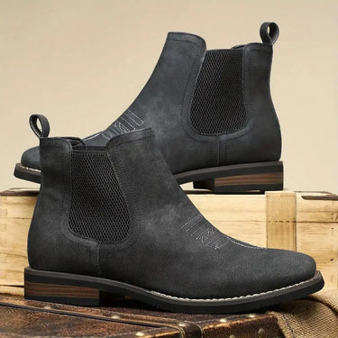 Men's Chelsea Boots With Elasticated Side Panels And Western Stitch Detail