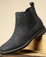 Men's Chelsea Boots With Elasticated Side Panels And Western Stitch Detail
