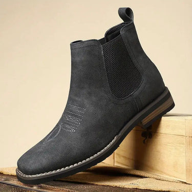 Men's Chelsea Boots With Elasticated Side Panels And Western Stitch Detail