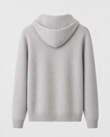 Men's Fine Knit Jumper with Full-Length Zip and Hood