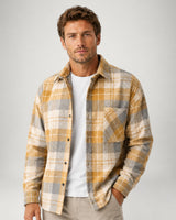 Men's Flannel Overshirt With Classic Plaid Pattern And Buttoned Cuffs