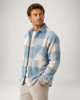 Men's flannel overshirt, three-quarter front angle