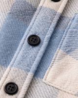 Men's flannel overshirt worn over a plain T-shirt