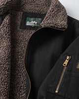 Back view of the men's leather bomber jacket