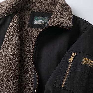 Back view of the men's leather bomber jacket