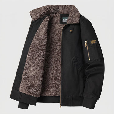 Close-up of the zip fastening and ribbed collar detail