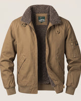 Close-up of the fleece lining visible at the collar and cuffs