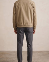 Men's Harrington Jacket with Point Collar and Welted Pockets
