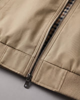 Men's Harrington Jacket with Point Collar and Welted Pockets