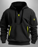 Back view of the men's relaxed-fit hoodie showing the overall silhouette
