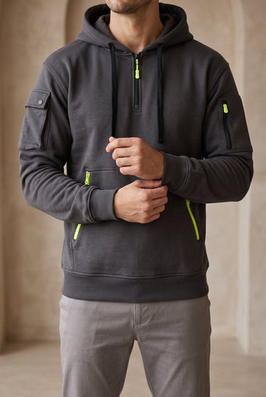 Relaxed Men's Heavyweight Hoodie With Adjustable Hood And Kangaroo Pocket