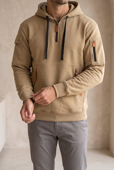 Relaxed Men's Heavyweight Hoodie With Adjustable Hood And Kangaroo Pocket