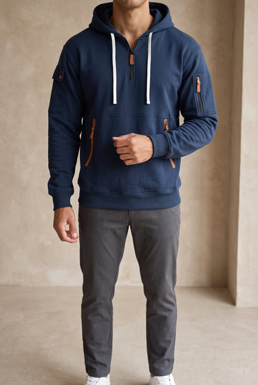 Relaxed Men's Heavyweight Hoodie With Adjustable Hood And Kangaroo Pocket