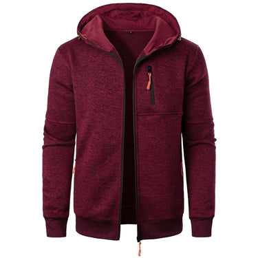 Side view of the men's patterned zip hoodie showing relaxed fit