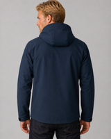 Side view of the hooded jacket showing adjustable cuffs and hem
