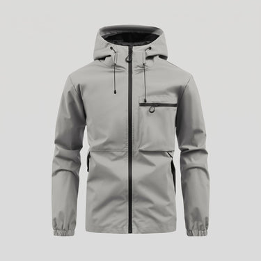 Close-up of the front zip fastening and chest area