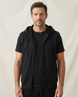Close-up of the full-length zip closure and zip pull detail