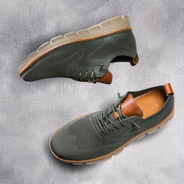 Close-up of textured upper on men's lace-up boots