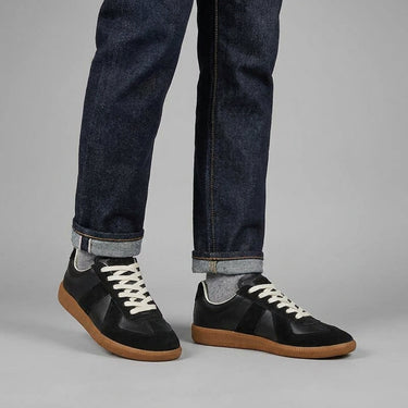 Detail shot of the lace-up system and reinforced eyelet row