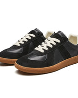 Men's lace-up sneaker shown from above, highlighting the structured upper layout