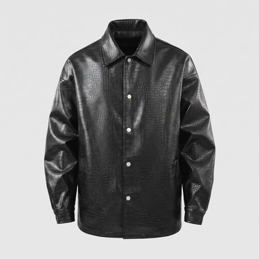 Close-up of zip closure and stand collar on men's biker jacket