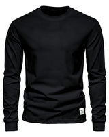 Men's long sleeve polo shirt laid flat showing the overall shape and cuffs