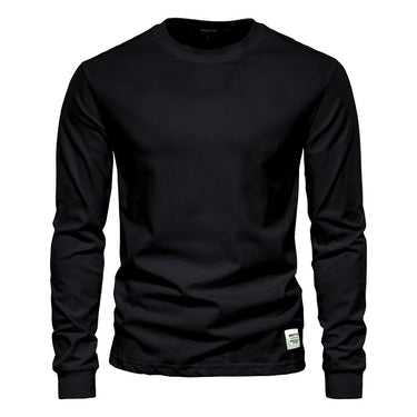 Men's long sleeve polo shirt laid flat showing the overall shape and cuffs