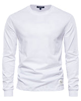 Front view of a men's long sleeve polo shirt showing the crew neckline