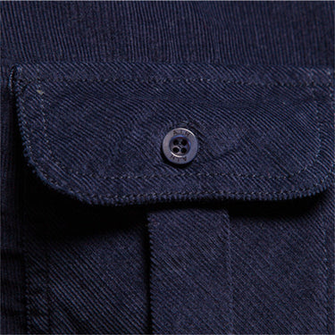 Three-quarter view of men's long sleeve shirt styled casually