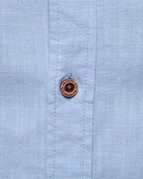 Mens Long Sleeve Polo Shirt with Mandarin Collar And Contrast Placket Trim