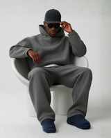 Detail shot of the tapered leg cut on the joggers