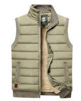 Close-up of the fur-lined interior of the padded gilet