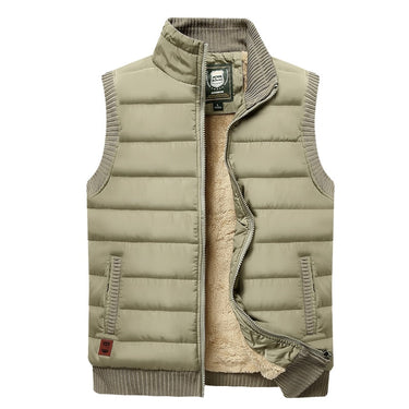 Close-up of the fur-lined interior of the padded gilet