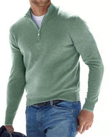 Full-length view of the jumper styled with chinos and boots