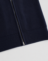 Men's Zip Up Cardigan With Stand Collar And Ribbed Cuffs